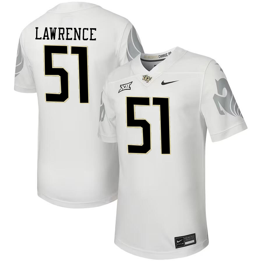 Men #51 Malachi Lawrence UCF Knights Big 12 Conference College Football Jerseys Stitched-Black